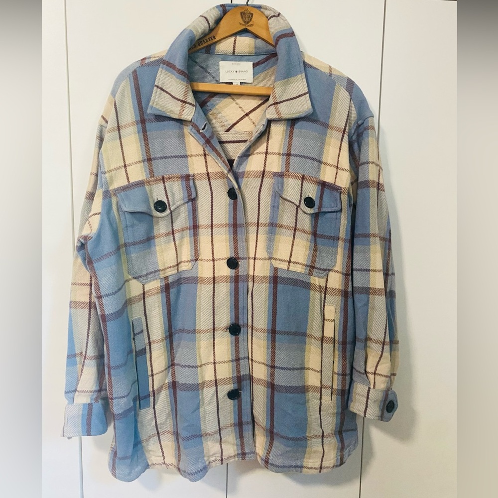 Lucky Brand Plaid Utility Jacket Size L
